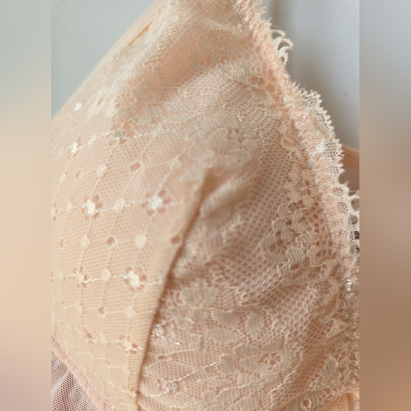 Wild Dream Nude Blush Beige Lace Trimmed Lingerie Set Size L - Picture 3 of 7